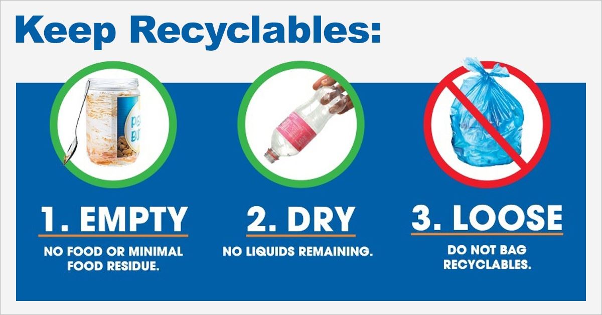 Keep Recyclables: Empty, Dry, and Loose