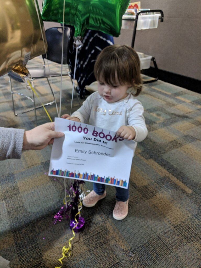 Child with 1000 Books Certificate
