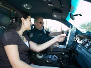 Citizen and Officer in Vehicle